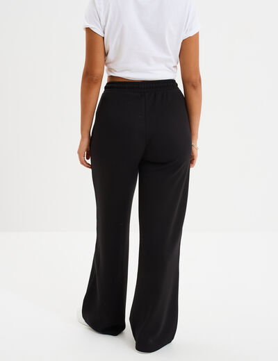 Pantalon de jogging large élastiqué noir femme