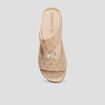 Mules compens&eacute;es en cuir Confortissimo sable femme