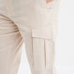 Pantalon cargo en lin m&eacute;lang&eacute; gris clair homme