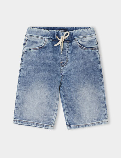Bermuda droit en jean denim bleach garçon