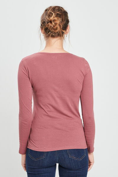 T-shirt manches longues rose cerise femme