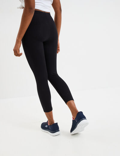Legging élastiqué 7/8ème noir femme
