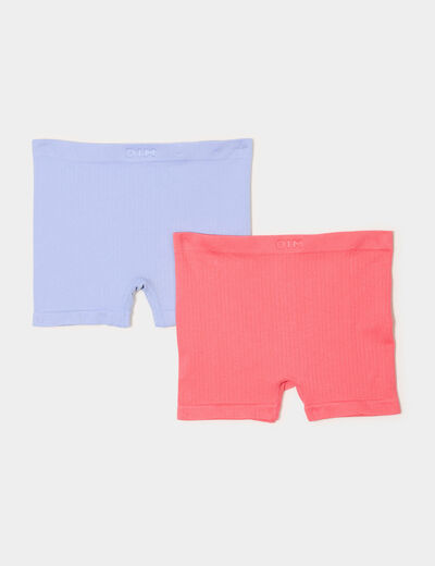 Lot 2 boxers sans couture bleu fille