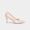 Escarpins vernis &agrave; talons beige femme