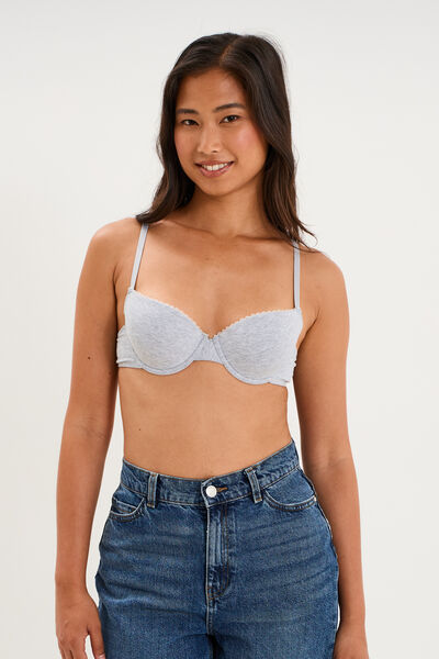 Soutien-gorge padd&eacute; embo&icirc;tant gris clair femme