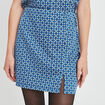 Jupe courte droite taille haute bleu femme