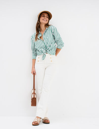 Chemise manches longues vert femme