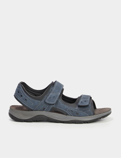 Sandales à scratchs bleu homme