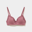 Soutien-gorge triangle micro dentelle vieux rose femme