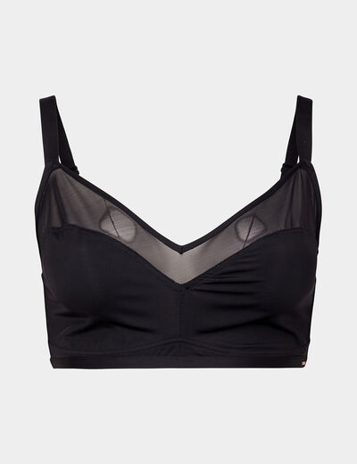 Soutien-gorge triangle microfibre Izold noir femme grande taille