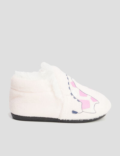 Chaussons avec motif rose bébé fille