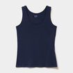 D&eacute;bardeur bretelles larges coton bleu marine femme