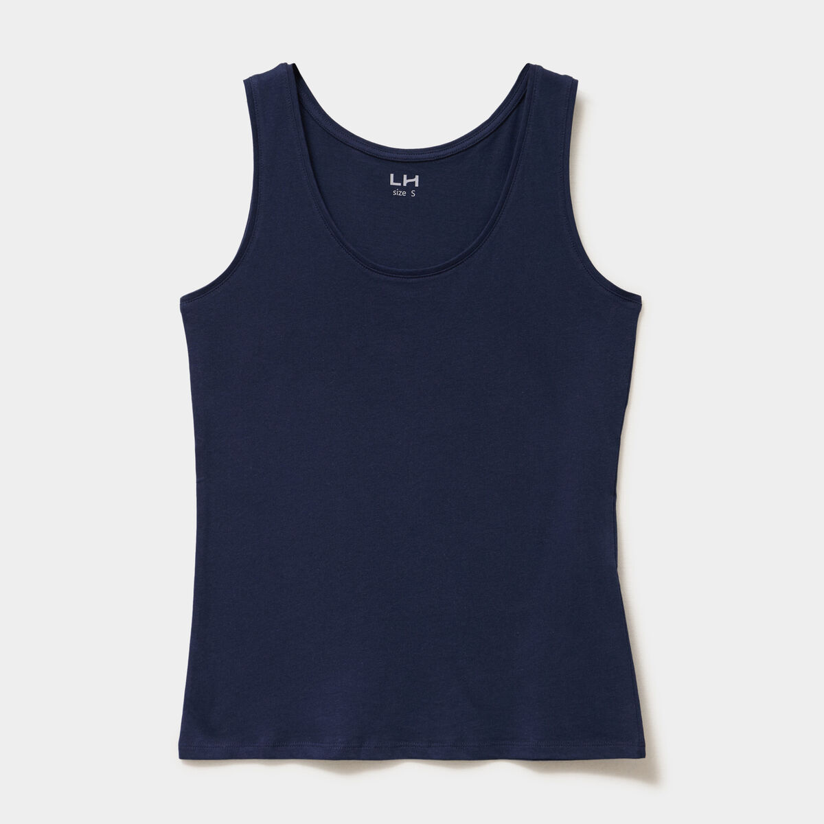 D&eacute;bardeur bretelles larges coton bleu marine femme