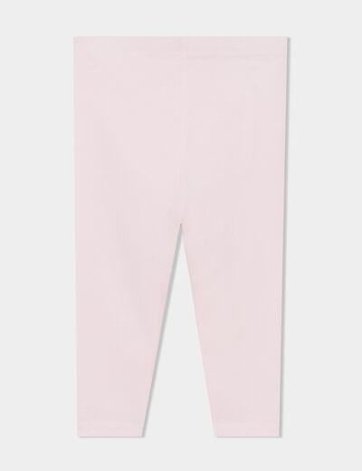 Legging uni en coton rose clair bébé fille