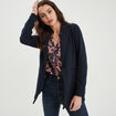 Veste blazer droite bleu foncé femme