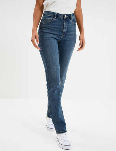 Jeans regular 5 poches coton denim dirty femme