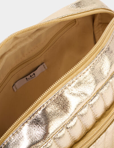 Sac en bandouli&egrave;re couleur or femme