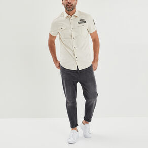 Chemise manches courtes Liberto ecru homme