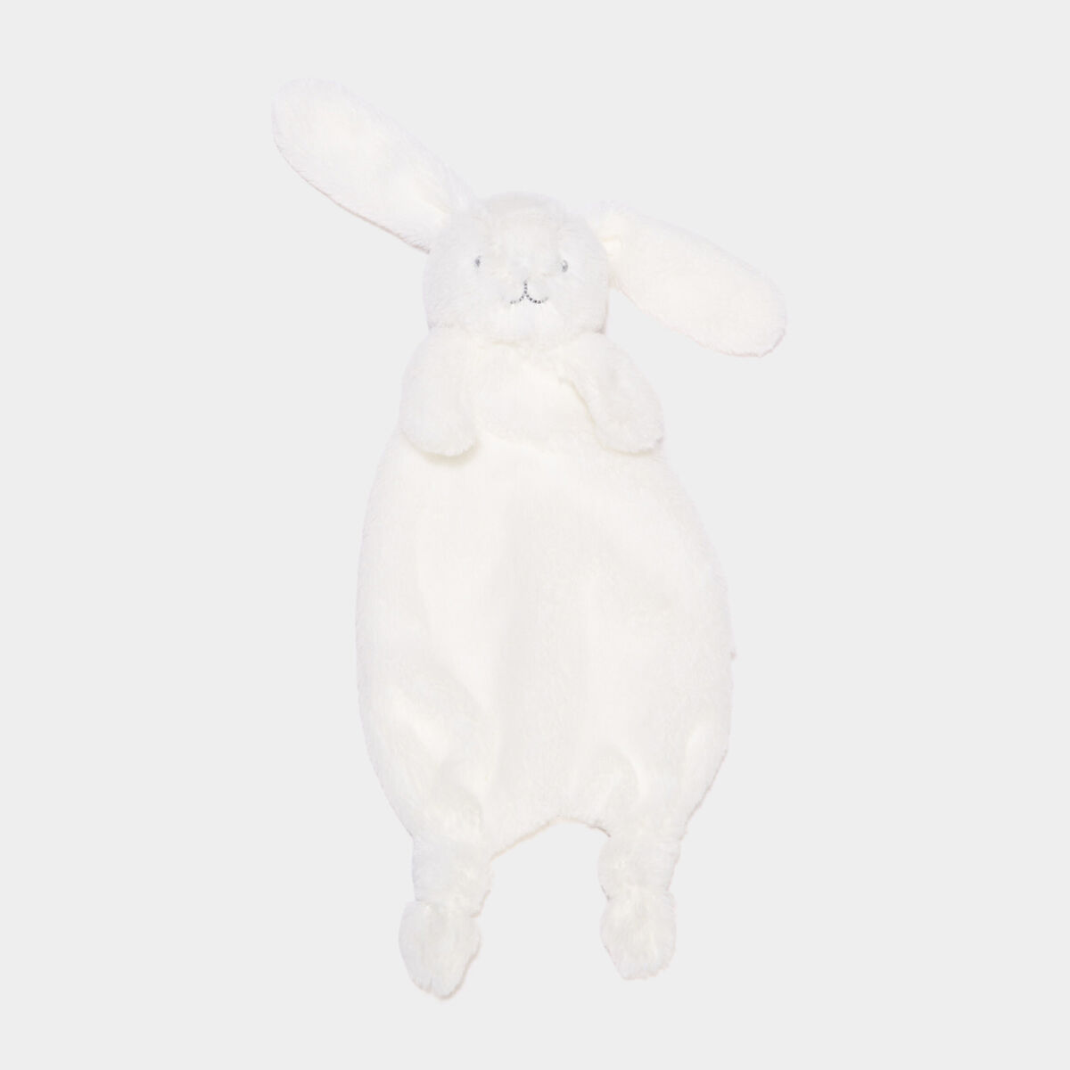 Doudou lapin fausse fourrure blanc bébé