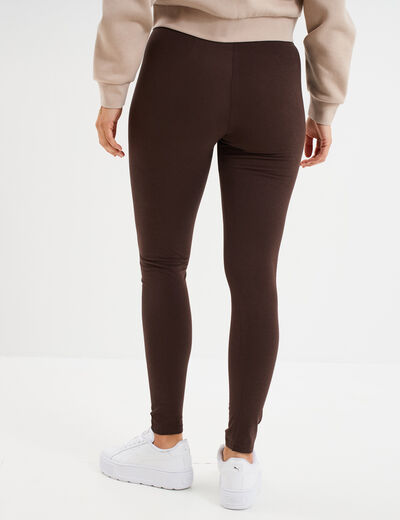Legging long taille haute marron foncé femme