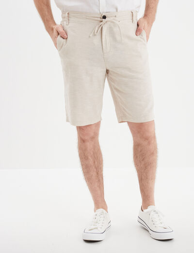 Bermuda chino à coulisse gris clair homme