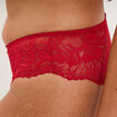 Shorty en dentelle rouge femme
