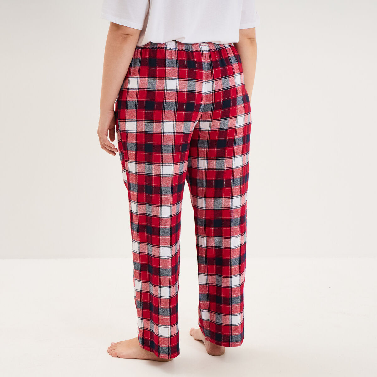 Pantalon de pyjama droit rouge femme grande taille