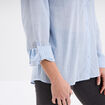 Chemise manches ajustables 1 poche coton bleu femme