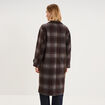 Manteau long oversize boutonn&eacute; marron chocolat femme