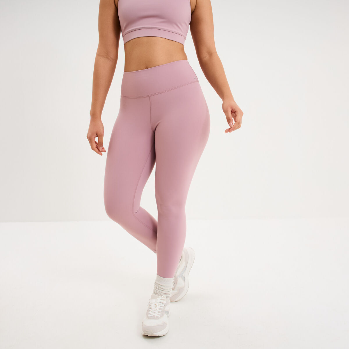 Legging de sport gainant taille haute mauve femme