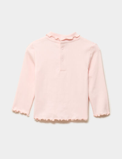 Lot 2 t-shirts sous pulls &agrave; col roul&eacute; creme b&eacute;b&eacute; fille