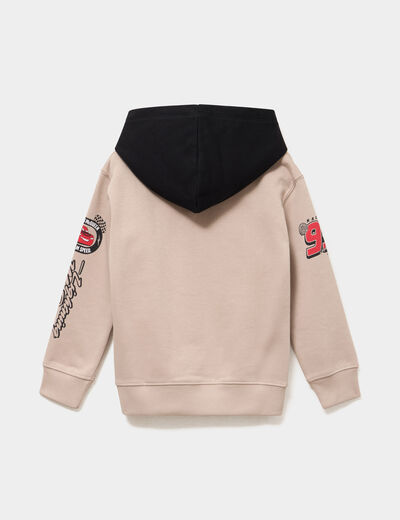 Sweat hoodie &agrave; capuche Cars sable gar&ccedil;on
