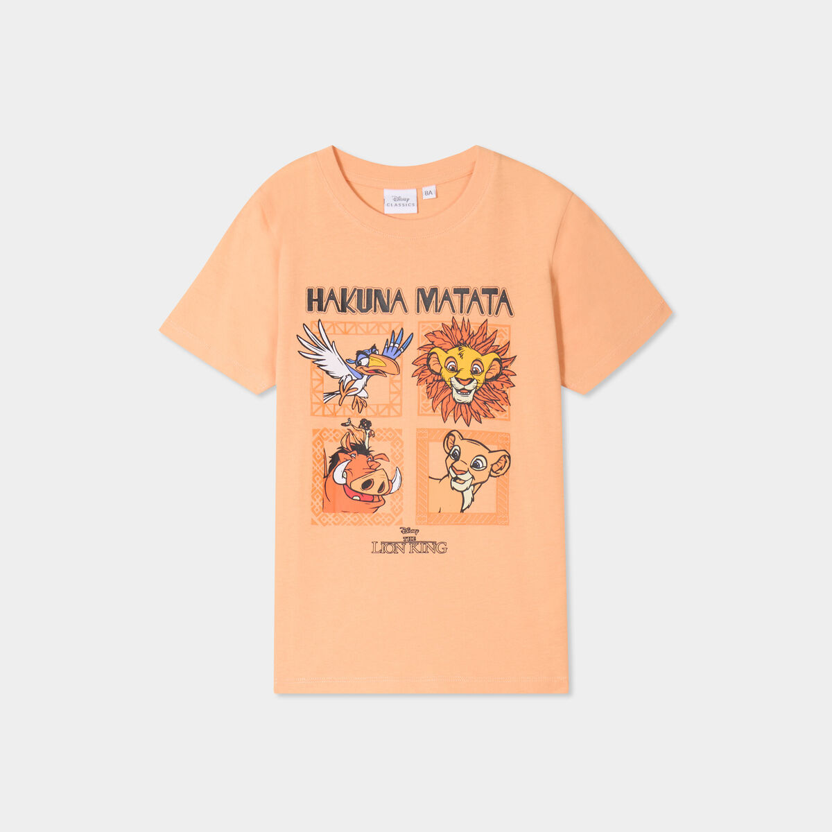 T-shirt manches courtes Le Roi lion rose saumon garçon