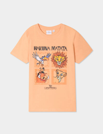 T-shirt manches courtes Le Roi lion rose saumon garçon