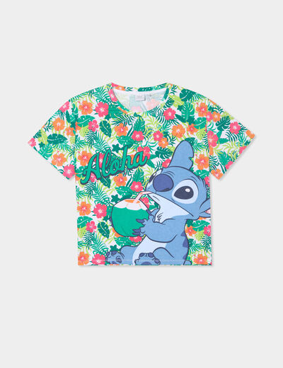 T-shirt manches courtes coton Stitch multicolore femme