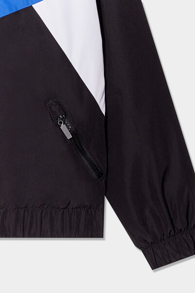 Veste &agrave; capuche zipp&eacute;e noir gar&ccedil;on