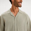 Chemise gaze de coton manches courtes vert clair homme
