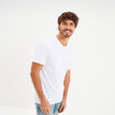T-shirt col V slim stretch blanc homme