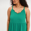 Robe bretelles &agrave; volants longueur genou vert canard femme grande taille