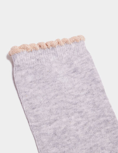Lot 5 paires chaussettes à bord vague gris fille