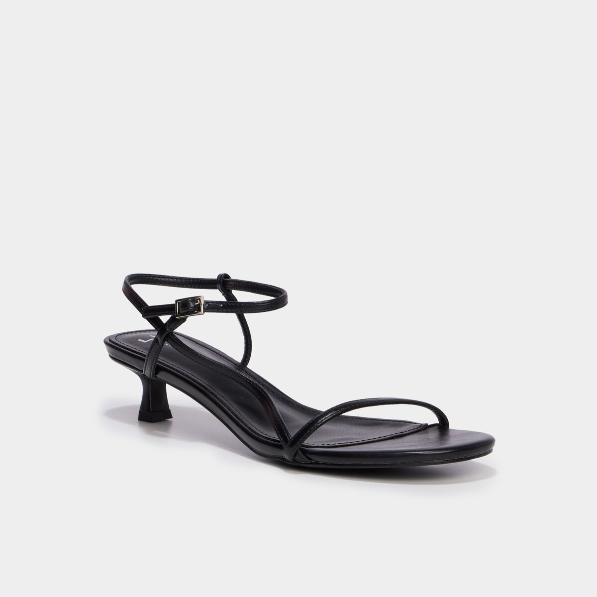 Sandales &agrave; talons kitten heels noir femme