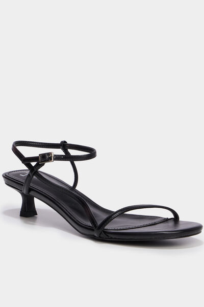 Sandales &agrave; talons kitten heels noir femme