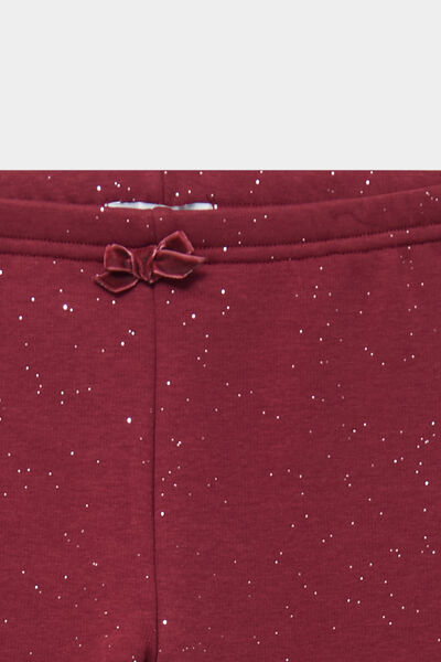 Legging doubl&eacute; chaud bordeaux fille