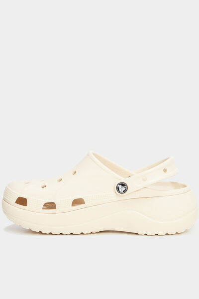 Sabots compens&eacute;es Crocs marron clair femme