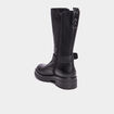 Bottes avec brides en cuir noir fille