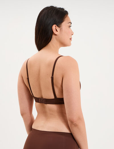 Soutien-gorge corbeille microfibre marron femme