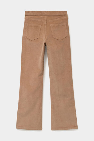 Tregging flare stretch effet velours camel fille