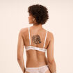 Soutien-gorge foulard padd&eacute; dentelle blanc femme
