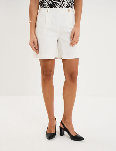 Short droit &agrave; pont blanc femme