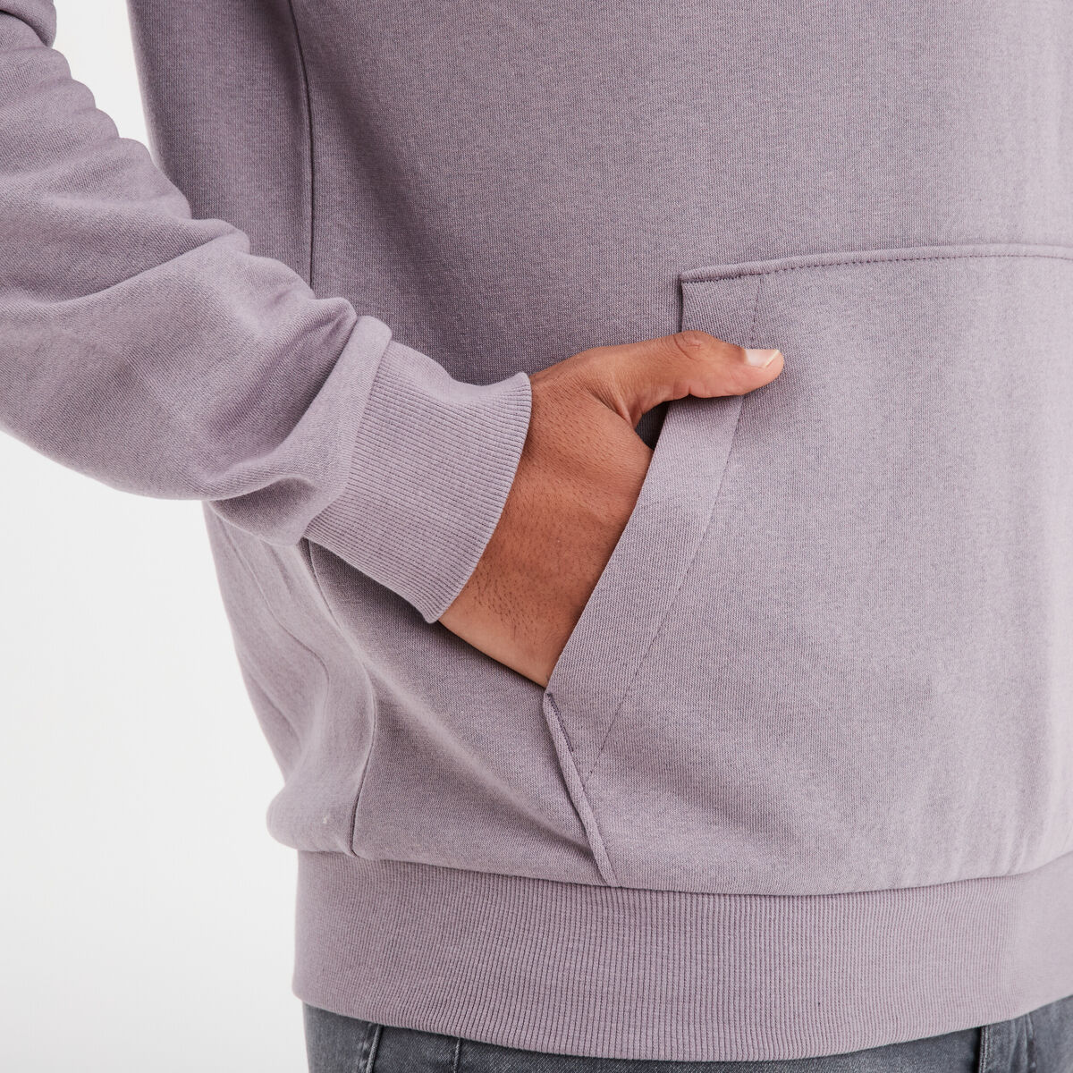 Sweat molleton à capuche hoodie parme homme